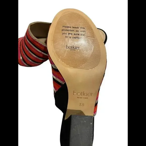 Botkier Womens Posie Red Suede‎ Metallic Mules Shoes 7 Medium (B,M) - Picture 3 of 5